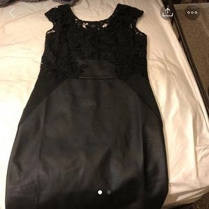 Leather lace dress